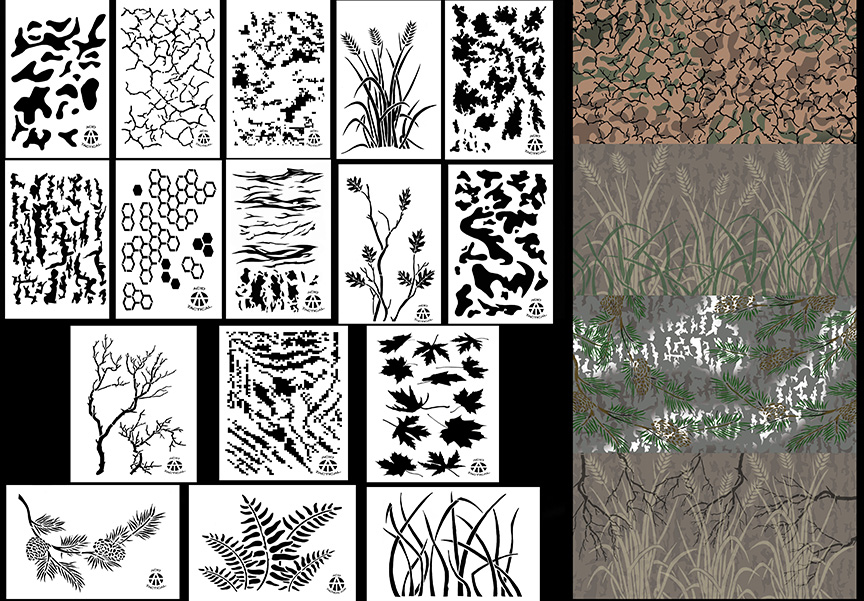 Camouflage Reference and Stencils