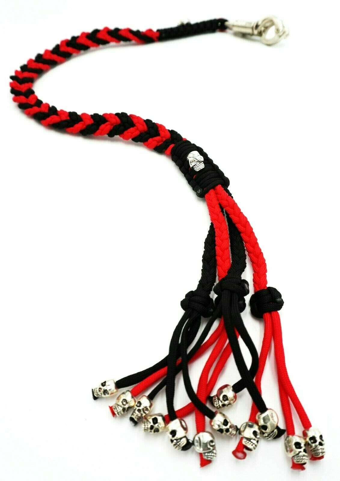 Short Paracord Get Back Whip Motorcycle Biker 17” Red Yellow GBW *Decoration