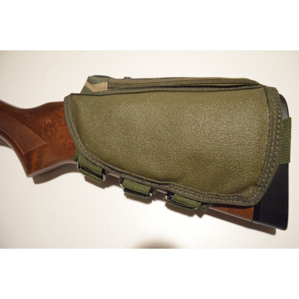 Woodland Camouflage Buttstock Shotgun Rifle shell holder & Cheek Rest Pouch 