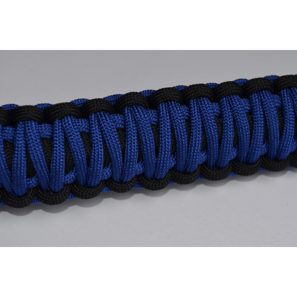 6 Pack. Police 550 Paracord Zipper Pull - Handmade in USA - black/royal blue