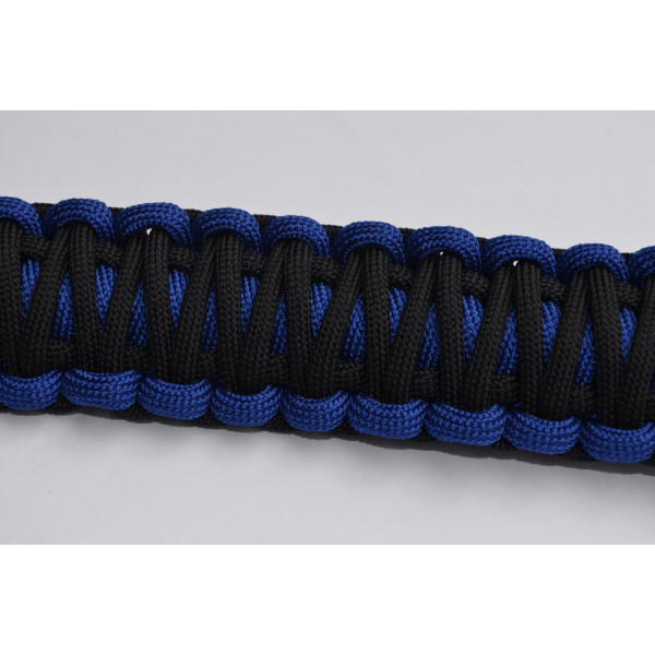 6 Pack. Police 550 Paracord Zipper Pull - Handmade in USA - black/royal blue