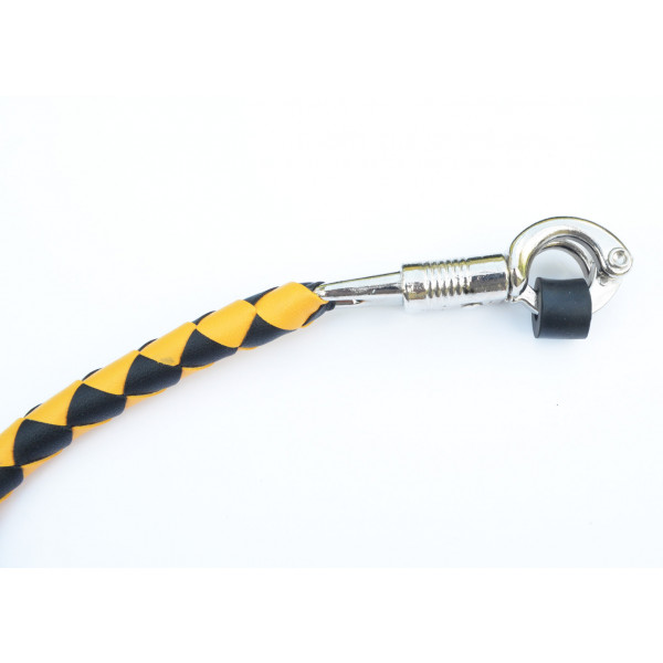 BLACK PU Leather Motorcycle Whip Get Back whip with Skull Tassles 36/" YELLOW