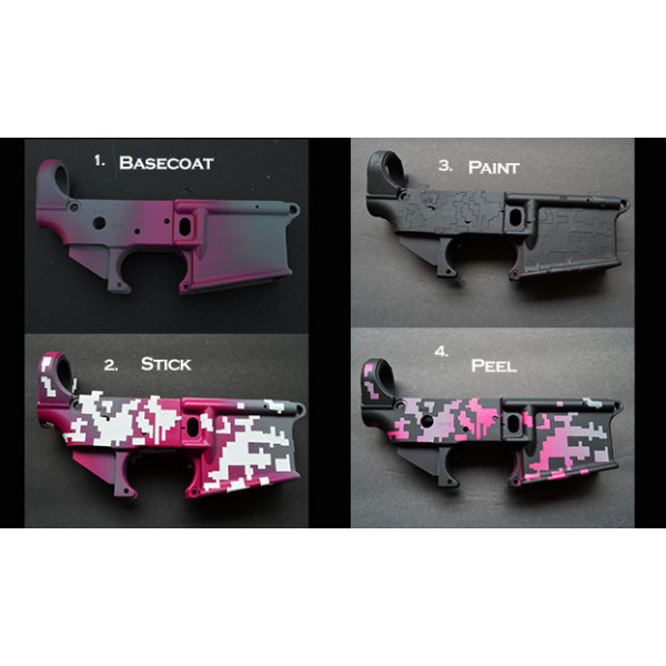 Camouflage EasyPeel Spray Paint Cerakote Camo Gun Model Stencils MIXED 8 PACK 