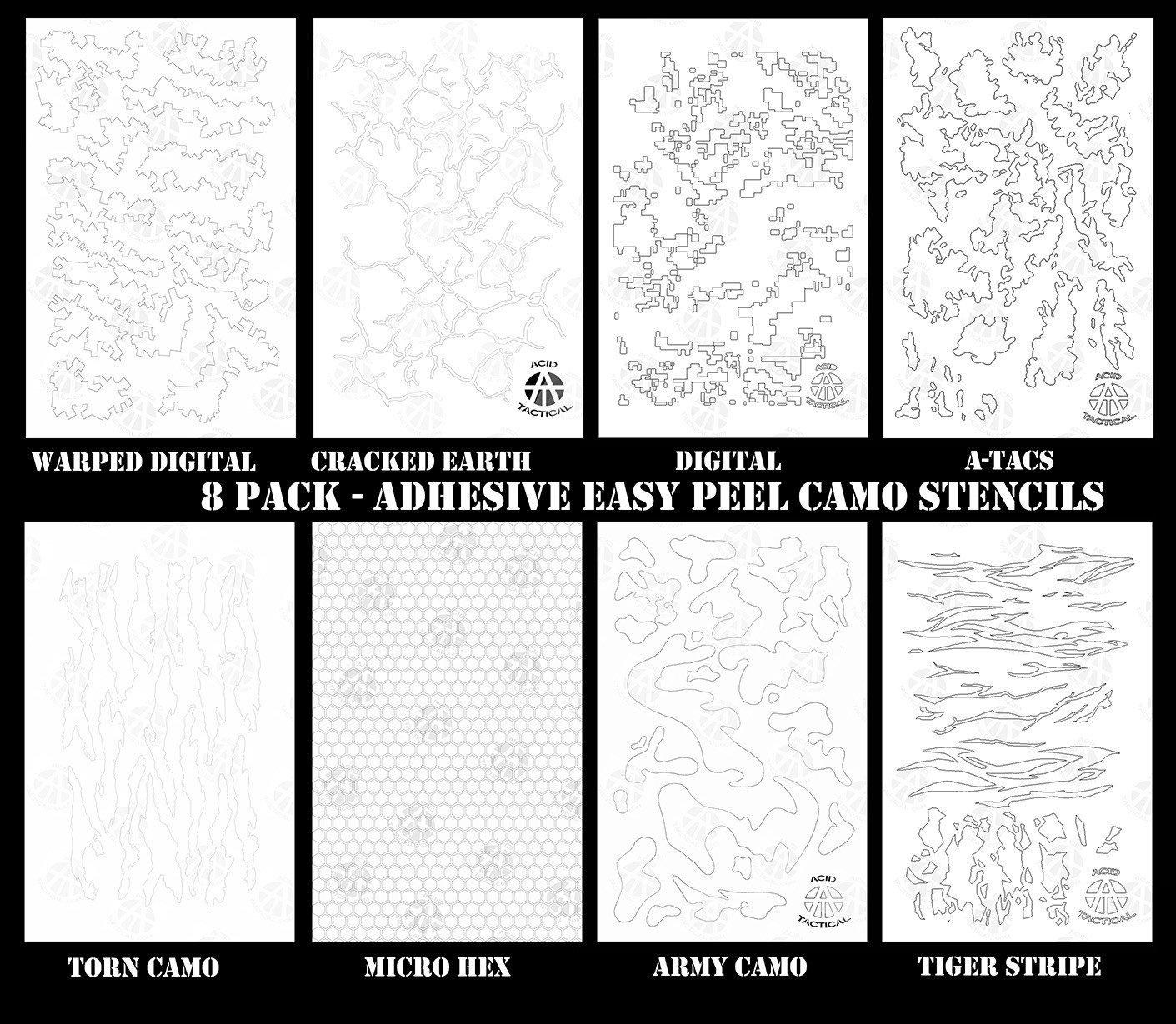  Acid Tactical® 2 Pack Adhesive Sticker Camouflage