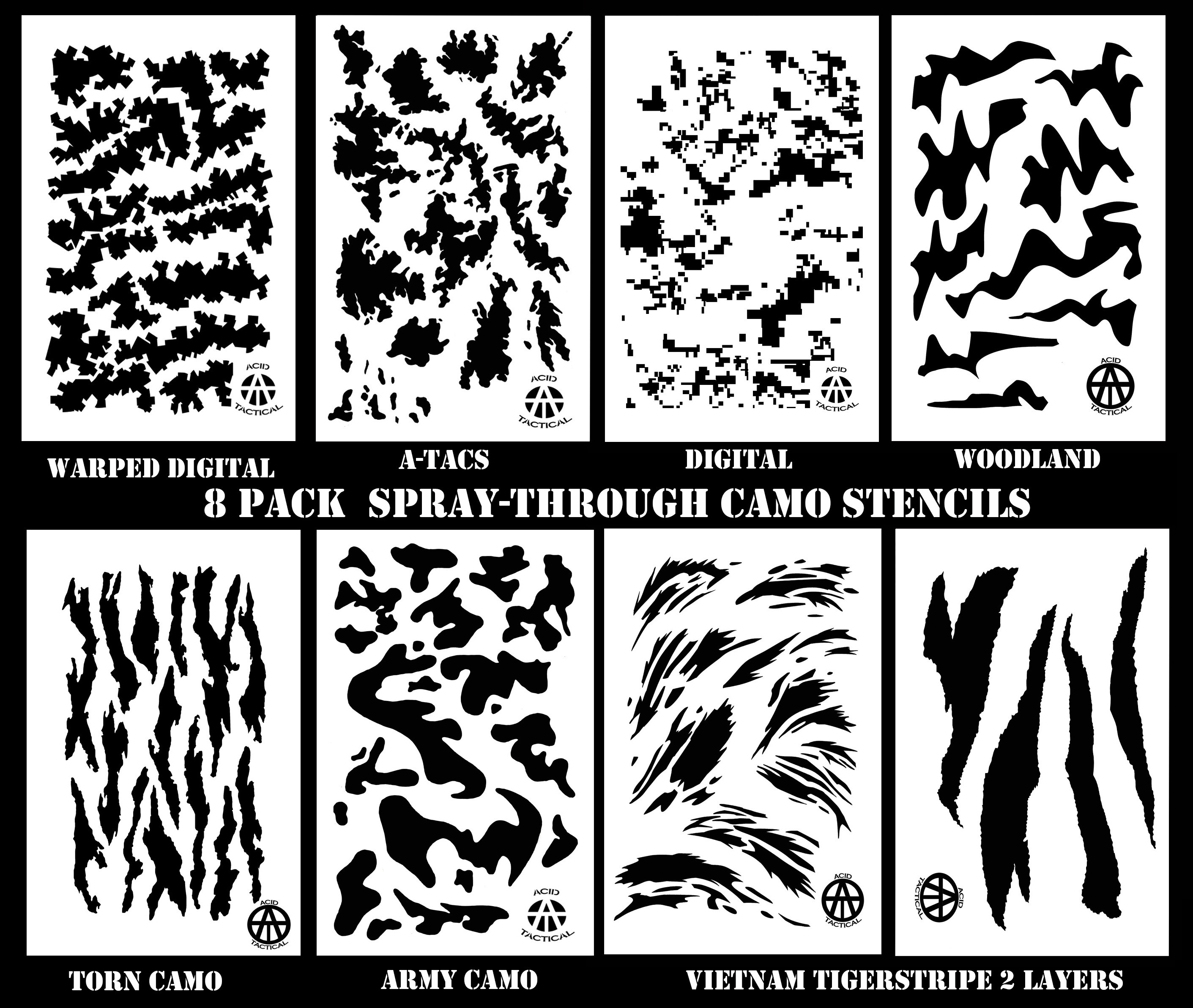 Army Duracoat Camo Stencils 2 Pack Acid Tactical®