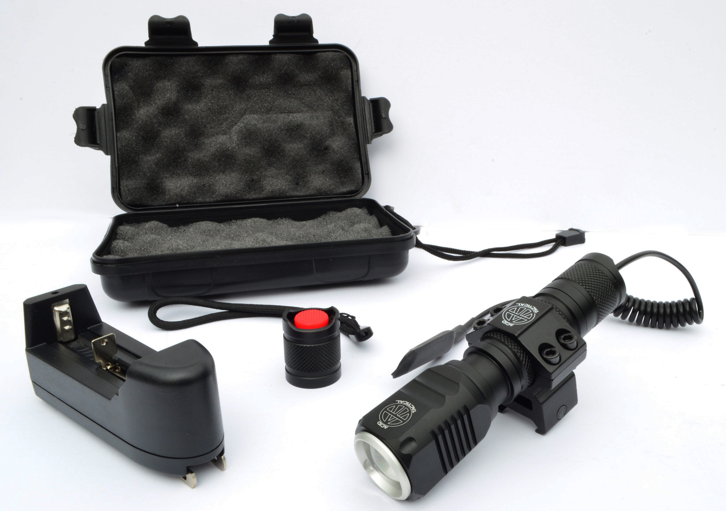 Cree T6 LED Flashlight for Rifles Shotguns With Picatinny Mount Battery Charger for sale online 