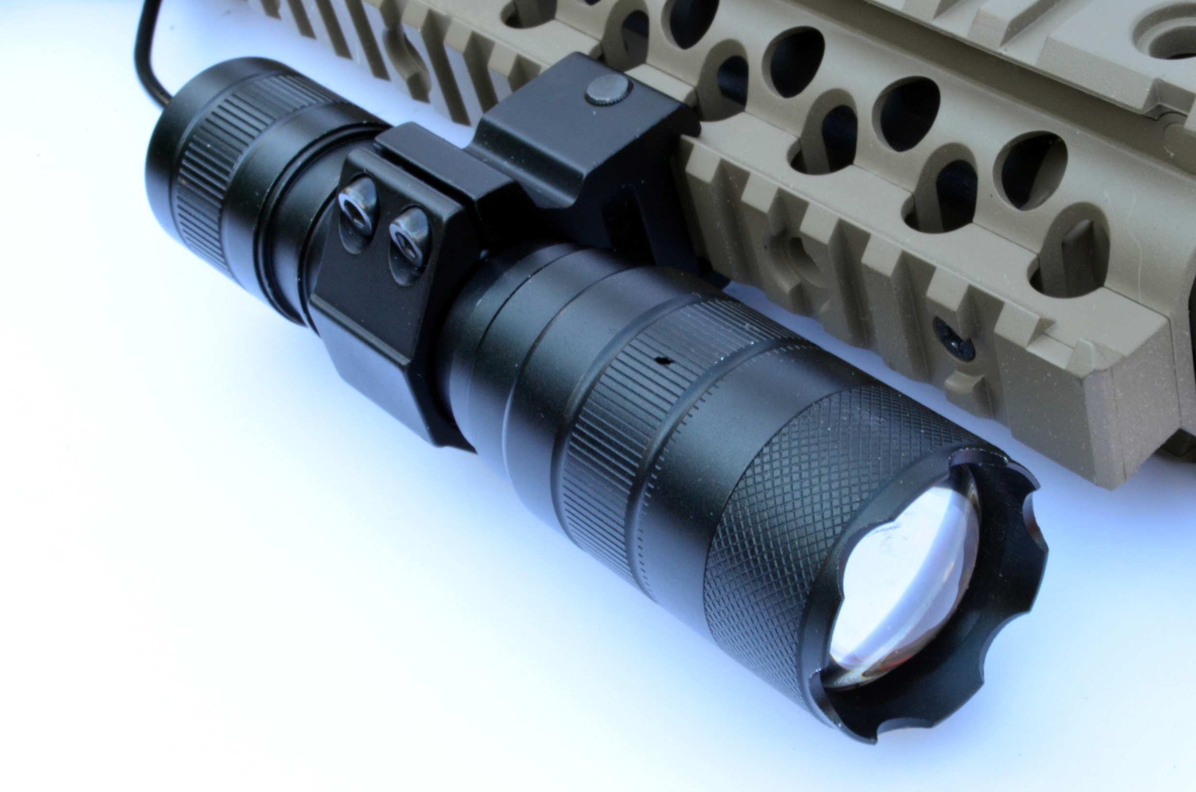 Tactical Ultra Bright 600 Lumen LED Flashlight 20mm Picatinny Rail F Rifle Hunt 