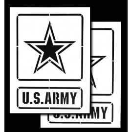 2 PACK Re-usable Airbrush Spray Paint Truck Stencils 9x12" United States US ARMY
