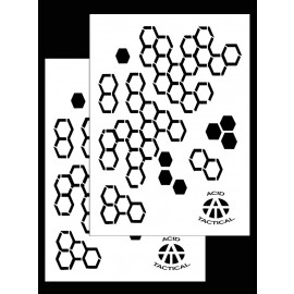 14in. Hexacam Camo Stencils - Airbrush, Spray Paint Stencils, Duracoat, (2 Pack)