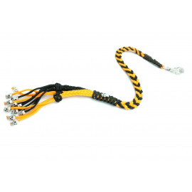 Paracord Motorcycle Biker Whip Get Back whip Metal Skulls 36" Orange/Black