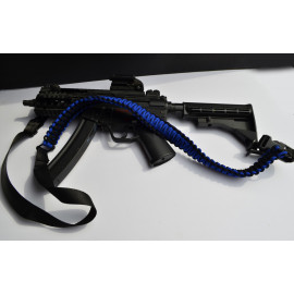 BLUE / BLACK - Combo 1 or 2 Point Tactical Paracord Rifle & Shotgun Sling 