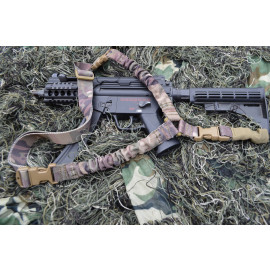 Single Point Bungee Rifle / Shotgun Sling with QD & Clasp covers (Woodland Camo)