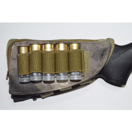Shotgun / Rifle Buttstock Shell Holder & Cheek Rest - A-TACS AU Desert