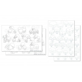 Camouflage Adhesive Airbrush Spray Paint Mask Gun RC Model Stencils SKULL 4 PACK