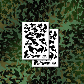 14in. Camouflage Airbrush, Spray Paint Stencils, Duracoat. (2 Pack) Army Camo
