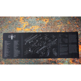 Gun Cleaning Mat for AK47 Breakdown Schematics AK-47 Parts Diagram