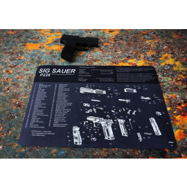 Gun Cleaning Mat for Sig Sauer P226 Breakdown Schematics Parts Diagram
