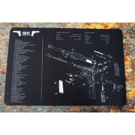 Gun Cleaning Mat for 1911 Breakdown Schematics Parts Diagram