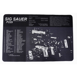 Gun Cleaning Mat for Sig Sauer P229 Breakdown Schematics Parts Diagram