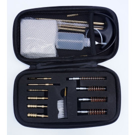 18 Piece Gun Cleaning Kit Universal with Brass Cotton Brushes and case