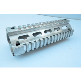 6.75" Quad Rail for Carbine Length AR15 / M4 - DIY Paint Silver Aluminum