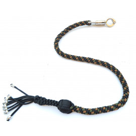 Paracord Motorcycle Whip Get Back whip 1" Ball & Skulls 36" Green Tan Black