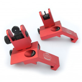 BUIS Back up Iron Sights 45 degree Angle reflex Sight Set - Anodized RED