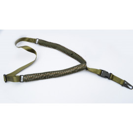 GREEN CAMO / GREEN - Single Point Tactical Paracord Rifle Gun Sling