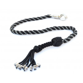 Paracord Motorcycle Whip Get Back whip 1" Ball & Skulls 36" Gray / Black