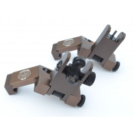 BUIS Back up Iron Sights 45 degree Angle reflex Sight Set - Anodized BROWN