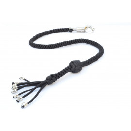 Paracord Motorcycle Whip Get Back whip 1" Ball & Skulls 36" Solid Black