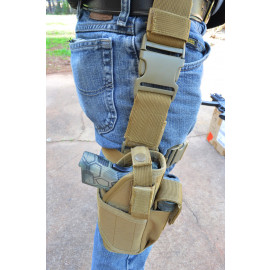Tactical Leg Thigh Gun Pistol Holster or Open Carry Belt Duty Holster TAN