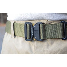 Heavy Duty Tactical military buckle gun web belt for law enforcement - OD GREEN