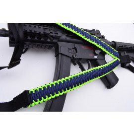 NEON / NAVY - Single Point Tactical Paracord Rifle Gun Sling
