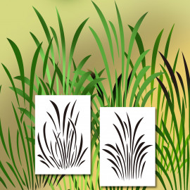 2 PACK Mylar Spray Through Camo Stencils Camouflage Gun Paint Duck Jon Boat Camo GRASS
