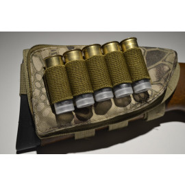 Shotgun / Rifle Buttstock Shell Holder & Cheek Rest - Green Hex