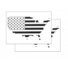 2 PACK Spray Airbrush Painting Stencils American MAP US Flag LARGE 10x14" 