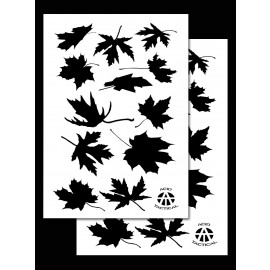 14in. Camouflage Airbrush, Spray Paint Stencils, Duracoat. (2 Pack) Leafy Maple Camo