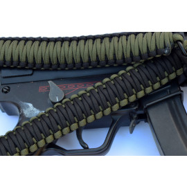 GREEN / BLACK - Single Point Tactical Paracord Rifle Gun Sling