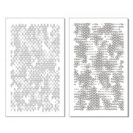 2pk ADHESIVE Camouflage Spray Paint Gun Stick-on Stencils ELLIPTAC & TRITAC