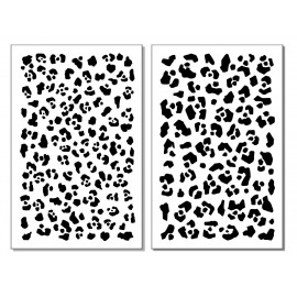 2 PACK Mylar Camo Gun Paint Stencils Duck Jon Boat Camouflage _LeopardA&B 	