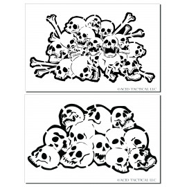 Mylar Skull Spray Painting Stencils RC Model Gun Airbrush Skulls Mask 2 DESIGNS