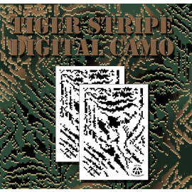 14in. Camouflage Airbrush, Spray Paint Stencils, Duracoat. (2 Pack) Digital Stripe Camo