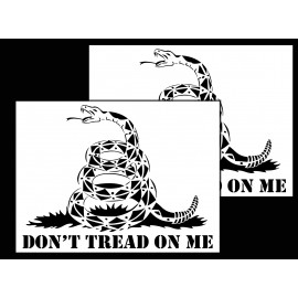 12in. Vinyl Airbrush, Spray Paint Stencils (2 Pack) Gadsden Flag - Don't Tread On me