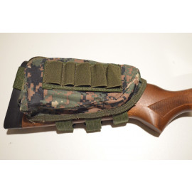 Shotgun Buttstock Shell Holder & Cheek Rest (Digital Wood Camo)